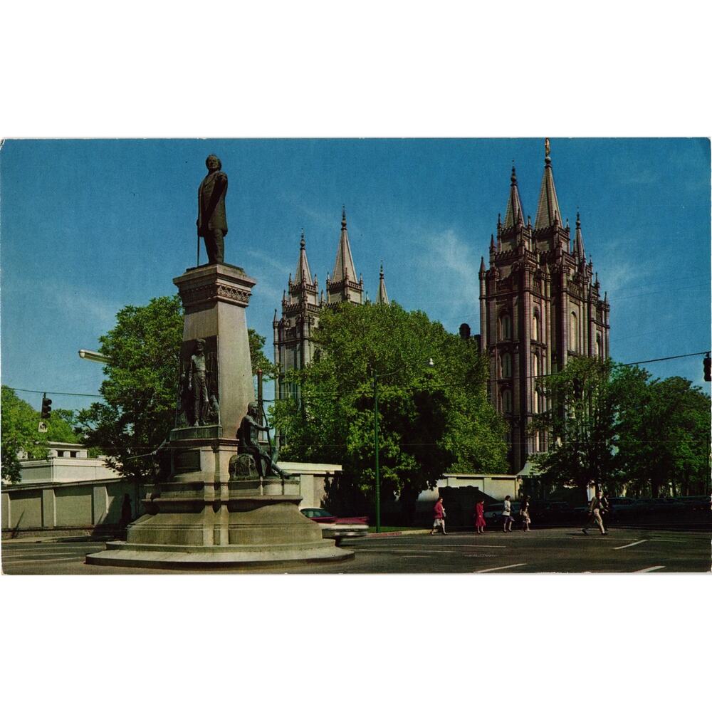 Brigham Young Monument Salt Lake City Utah Postcard Unposted‎